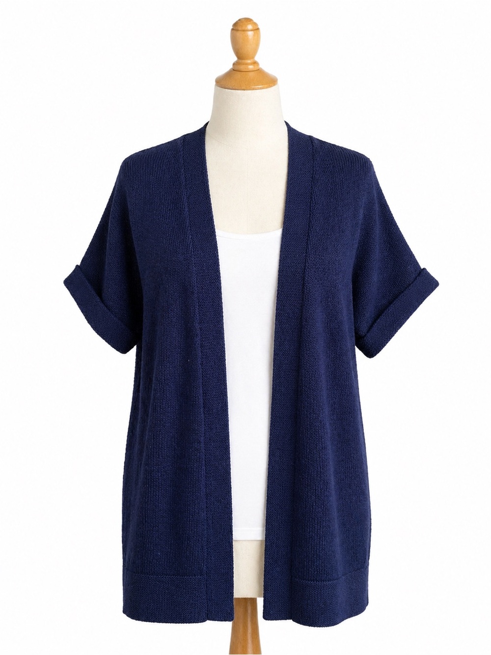 Lilly Pulitzer open-front cardigan, navy‎ blue knit Short-Sleeve Sweater Size XS